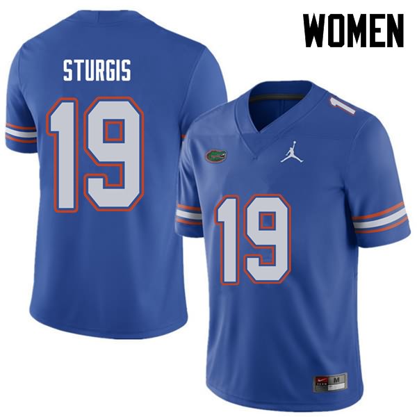 NCAA Florida Gators Caleb Sturgis Women's #19 Jordan Brand Royal Stitched Authentic College Football Jersey TZA3064HZ